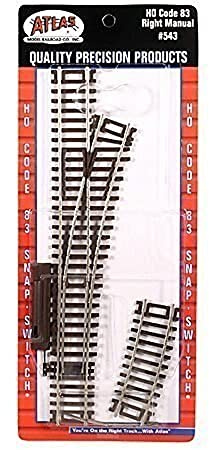 Code 83 Nickel Silver Manual Snap Switch Right HO Scale Atlas Trains by Atlas