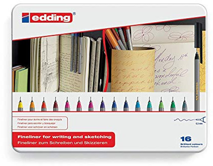 edding 55 - Fineliner - orange - 1 Stift - 0,3 mm Spitze - Farbstift zum Schreiben, Malen, Unterstreichen, Illustrieren - für Kinder und Erwachsene, Schule, Homeoffice, Büro
