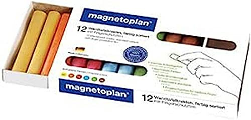 magnetoplan Tafelkreide, abgerundet, 12 Stück, farbig sortiert