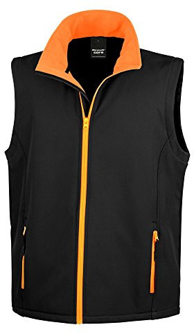 Ergebnis R232M Softshell, bedruckbar, Bodywarmer, Unisex, R232M, schwarz / orange, XXXL