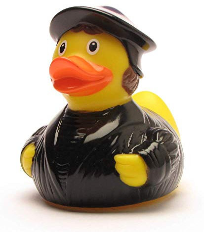 Martin Luther Badeente I Quietscheente I L: 9 cm I inkl. Badeenten-Schlüsselanhänger im Set