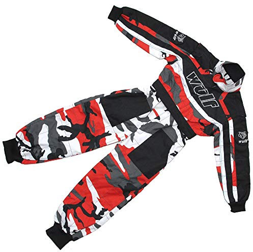 Wulfsport Junior - traje de Kart niños con diseño de camuflaje, mono para Motocross Quad, carreras.