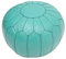Essence of Morocco Marokkanischer Sitzkissen Pouf Bezug. Echtes türkisfarbenes Leder. Handgearbeitet und handgenäht