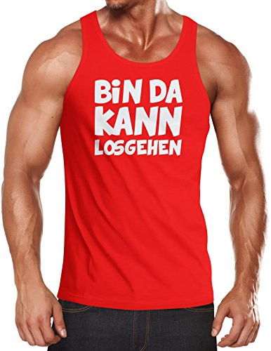 MoonWorks Herren Tanktop Spruch Bin da kann losgehen Muskelshirt