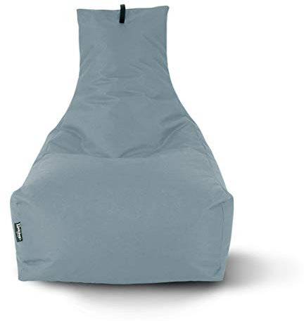 Lounge Sitzsack Liege Beanbag 32 Farben wählbar 90cm(Ø) Rückenlehne Bodenkissen Indoor Outdoor Sitzsäcke Gaming Kinder Bean Bag Erwachsene Riesensitzsack gefüllter Sessel (Grau)