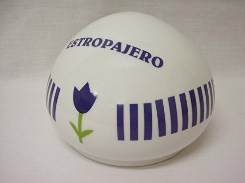 ESTROPAJERO Estropajo Redondo Porcelana Rayas Azul TULIPAN Azul