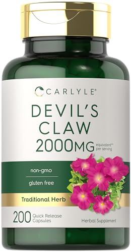 Carlyle Devils Claw Herbal Supplement | 200 Capsules | Non-GMO & Gluten Free Formula