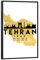 artboxONE Poster mit schwarzem Rahmen 45x30 cm Städte TEHRAN Iran Street MAP Art 2 - Bild tehran Coordinates Downtown