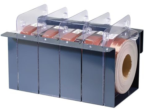 POWERTEC 4RA2101 Schleifpapierrollen aus Metall für Automobil/Holzbearbeitung | Schleifpapierspenderbox mit 5 Rollen zum Schleifen - inkl. verschiedenen Körnungen 150/240/320/400/600