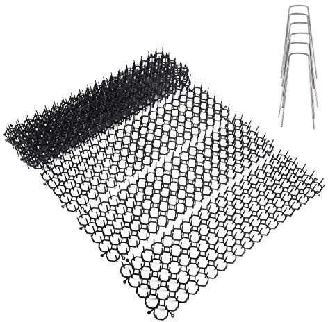 GarMills Cat Scat Mat 6 Pack with Humane Plastic Repellent Spikes for Indoor and Outdoor Pest Deterrent Includes 6 Garden Staples