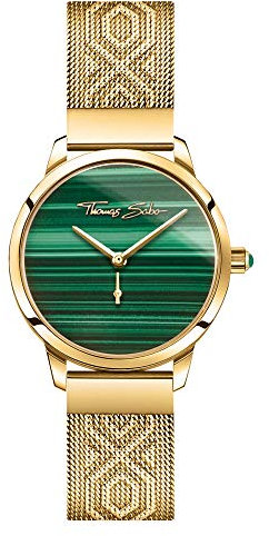 THOMAS SABO Damen Analog Quarz Uhr mit Edelstahl Armband WA0365-264-211-33 mm