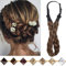 Silk-co Damen Haarband 5 Stränge blond, Kunsthaar geflochtenes Stirnband, elastisches Haarband für Damen und Mädchen Hochzeit Vintage, mit Haargummi Haarteil Braids Extensions 2.5cm breit 4A/27