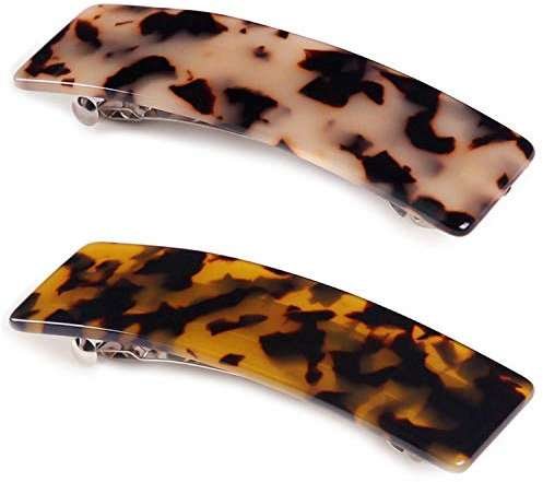 2 Pièces Grande Barrettes À Cheveux Pour Femme Barettes Cheveux Femme Chic,Rectangle Barettes Cheveux Pince À Cheveux Femme,Automatique Barrette Cheveux Femme Ecailles