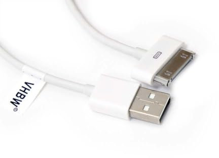 vhbw Cable de datos USB (tipo A a reproductor MP3) compatible con Apple iPod nano 4 Gen. - A1285, nano 5 Gen. - A1320 reproductor MP3 - blanco