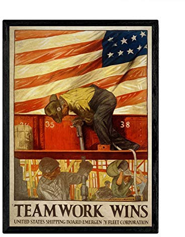 Nacnic Vintage Poster Kriegs-Plakat USA. Blätter für Interieur mit klassischen und antiken Werbebildern zu dekorieren. Gemälde Retro-Dekor. A4-Format