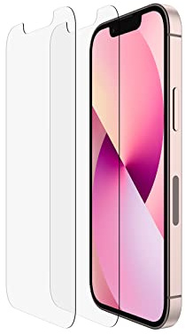Belkin iPhone 13 Mini 2-Pack Screen Protector TemperedGlass, Easy Application Bubble Free with Included Guide Stickers
