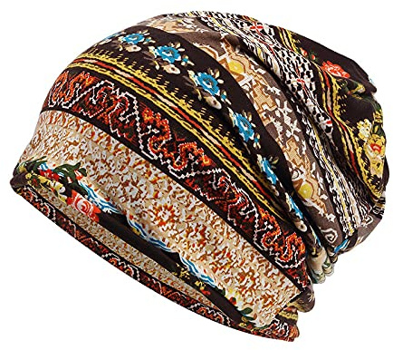 WQZYY&ASDCD Mütze Beanie Hut Baumwolle Turban Hut Schal Weibliche Beanie Mützen Blumenmuster Skullies Capbeanies Herren Damen Mützenmütze