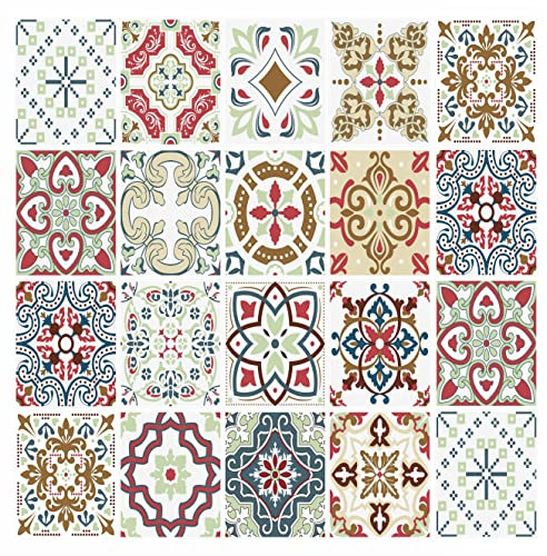 Bolsover Designs Adesivi per piastrelle a mosaico, confezione da 16, per 200 mm x 250 mm, 20 cm, 25 cm, impermeabili, per cucina e bagno GT36, multicolore