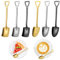cobee pala cuchara, Cuchara de 3 palas + cucharas de 3 puntas Cuchara de pala de acero inoxidable Cucharillas de pala novedosas Cucharas de café con leche Cucharas De Helado(Plata, Negro, Oro)