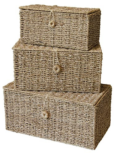 Box and Beyon Truhen – Große Körbe – Seegras S und M und L – 32 x 17 x 15 cm – 38 x 22 x 18,5 – 44 x 27 x 21 cm