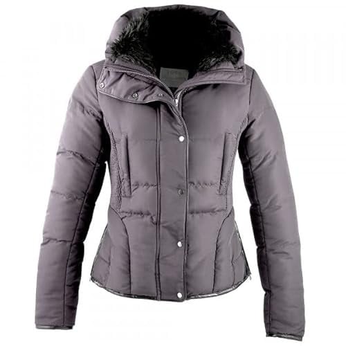 PFIFF 102073 Steppjacke Mollymook, wattierte Reitjacke Seitenschlitze Stehkragen, Anthrazit Damen 44