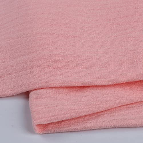EDGEAM Baumwollstoff Musselin Stoff Double Gauze Breite 135cm Baumwolle Musselin Stoff Meterware (Rosa, 100 x 135 cm)