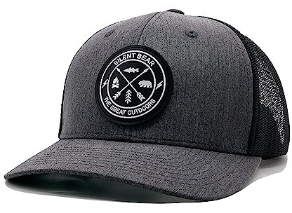 Silent Bear Herren Trucker Cap Kappe Cappy Caps Männer Baseball Cap Basecap (T-8009) Dunkelgrau-2