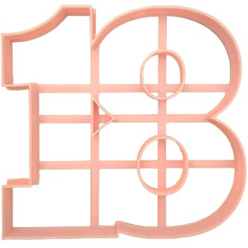 Tagliabiscotti.it - Numero 18 - Compleanno - Cookies Cutter - Formina Stampo per decorazioni in pasta di zucchero o Frolla - 10cm x 10,5cm