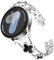 KADES Kompatibel für Samsung Galaxy Watch Armband 20mm - Damen Bling für Watch 7/6/5/4 40mm 44mm, Edelstahl für Active 2, FE(2024), Silber/Schwarz