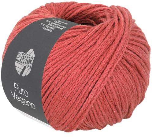 LANA GROSSA Puro Vegano | Kettgarnkonstruktion ohne tierische Fasern | Handstrickgarn aus 65% Baumwolle, 20% Lyocell (Tencel) & 15% Polyamid | 50g Wolle zum Stricken & Häkeln | 90m Garn FB 5