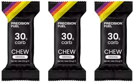 Precision Hydration PF30 Energy Chews For Running, Cycling, Hiking, Sports - Original Flavour (30g of Carbohydrates) - 3 x 34g Packs (Original)