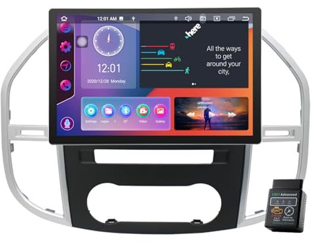 13.3Android 12 CarPlay GPS Head Unit Car Stereo For Mercedes Vito W447 2014-2020 1900 * 1200 Touch Screen 4GB+64GB 8 Core DAB+Radio GPS Sat Nav Bluetooth Car Multimedia Player FM/AM Radio WiFi 4G
