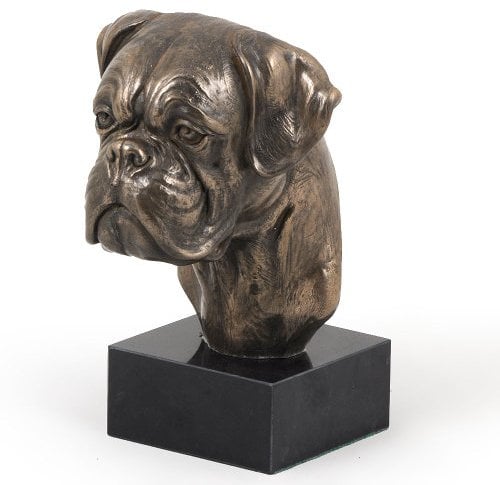 Art-Dog Dog Marmor Statue - Unique Edition ArtDog Collection - Handmade Cold Cast Bronze Sculpture for Dog Lovers Indoor- Dog Figurine - Statue Boxer II