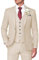 HUUTOE 3-teilige Herrenanzüge Slim Fit Abschlussball Anzüge für Männer Hochzeitskleid Anzug Sommer Blazer Jacke Weste Hose Smoking Set, Beige, M