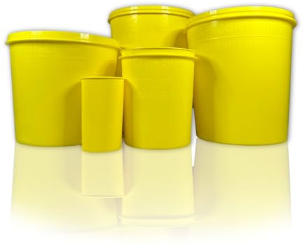 Kanülensammelbox, Safetybox, Entsorgungs- / Abwurfbehälter für Nadeln und Spritzen, Labor Behälter für scharfe Instrumente, verschließbar, sichere und ordnungsgemäße Entsorgung (2 Liter)