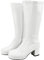 ErikenUrben Damen Weitschaftstiefel Knie Stiefel Lack Leder GoGo Stiefel Chunky Heel Plateau Tall Stiefel 60s Party Ball Costume Schuhe Reißverschluss White Große 8.5