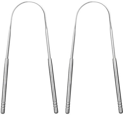 Limpiador de lengua, 2 raspadores de limpieza de lengua, cepillo de cuidado bucal, producto de higiene bucal (estilo U)
