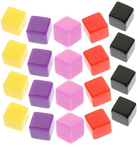 Abaodam 30 Stück Leere Würfel DIY Zubehör Unfertige Kunststoffwürfel Brettspielwürfel Leere Spielwürfel DIY Bastelwürfel Kunststoffwürfel Unfertige Kunststoffblöcke