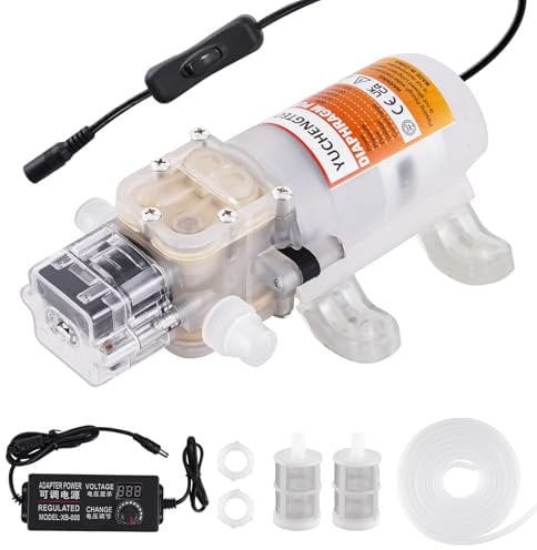 YUCHENGTECH Pompe à Bière Homebrew Pompe électrique de Transfert de Vin Pompe Auto-amorçante de Qualité Alimentaire Vitesse Réglable avec Tuyau de 4m et 2 Filtres pour le Pompage du Vin Bière Boissons