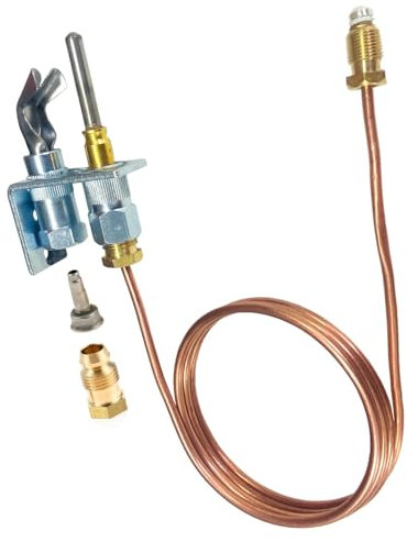 MCAMPAS Q314A4586 Pilot Burner with Thermocouple Assembly for Gas Furnaces, Boilers and Water Heaters - Natural Gas and Propane Gas Pilot Burner with Thermocouple Kit