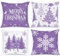Lanpn 40 x 40 cm 4 Stück Kissenbezug Weihnachten, 40x40 cm Weihnachtsbäume Kissenbezüge Weihnachtsdeko, Lila deko Weihnachtsbäume Zierkissenbezug, Winter Kissenhülle Dekoration für Sofa Bed Couch