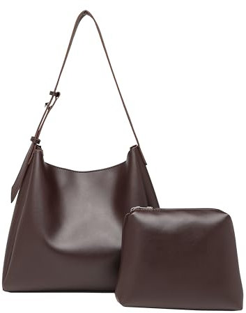 CUNGGI Tote Tasche für Damen, Retro PU Leder Crossbody Schulterhandtasche Handtaschen Große Hobo Umhängetasche mit Taschen (Kaffee)