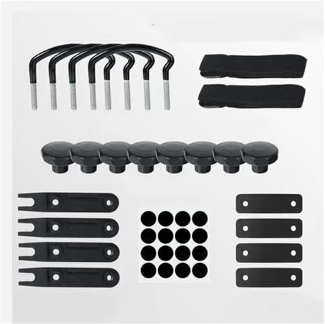 Car Roof Bars 4Pcs Universal Car Van Mounting Fitting Kit Nuts Roof Box U-Bolt Clamps Metal Rooftop Cargo Carrier Rack Bolts Internal Width Car Flush Rail