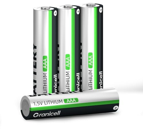 Granicell Lithium AAA Batteries 4-Pack, 1200mAh, 1.5V, Longer-Lasting Lithium AAA Batteries, Suitable for Flashlights, Toys 【Disposable】