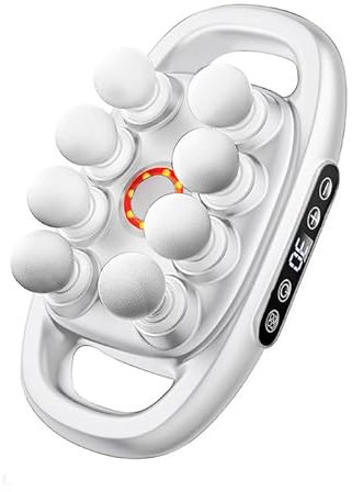 8-Kopf-Massagepistole für Tiefes Gewebe,Massagepistole Testsieger Nackenmassagegerät mit 30 Stufen und 3 Modi, Elektrisches Massagegerät Leise Bohrermaschiene für Rücken, Nacken, Beine (Weiß)