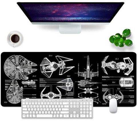 Large Gaming Mouse Mat XL Black Desk Mat 31.5x11.8x0.12 inch Desk Pad Keyboard Mouse Pad (Gaming -6)