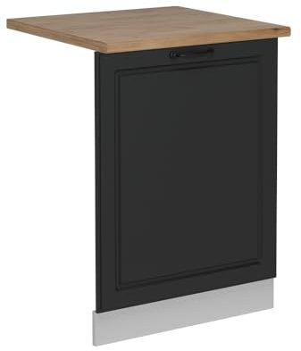 Vicco Geschirrspülblende R-Line, Geschirrspüler Fronttür, Anthrazit Landhaus, 60 cm, AP Eiche