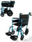 Lightweight Aluminium Folding Transit Wheelchair | Multifunctional Brakes | Swing & Detachable Footrest | Travel Wheelchairs | Lite Wheel Chair | Mobility Aids | Travel Chair (Teal)