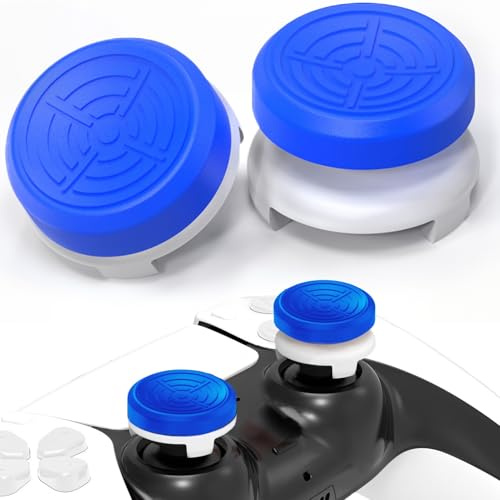 TEUVO FPS Aim Assist PS5 Joystick Kappen, 2 Stück Silicone Controller Kappen Sticks für PS4 & PS5 Thumbsticks Grips Aufsätze, Thumb Grips PS4 & PS5 Zubehör zur Erhöhter Komfort Genauigkeit, Königsblau