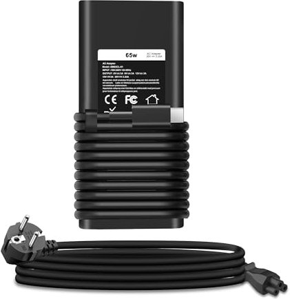 FJEZCHN Chargeur USB C 65W Compatible avec Dell Latitude 5420 5520 5320 5410 5540 7420 7410 7440 7320 7310,XPS 9350 9360 9365 9370,Compatible avec Chromebook 3100 3380 3400 5190 Ordinateur Portable